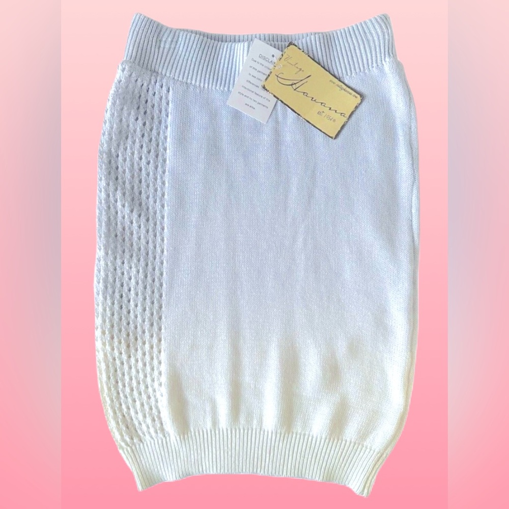 Vintage Havana Knit Skirt Light Blue Cream Ombre Short Pencil Women’s size Small